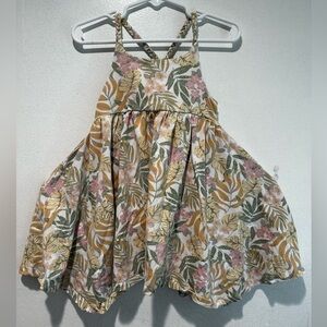 Tommy Bahama Floral Kids Dress - Green, Pink, Yellow